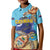 Little Cayman Map Sea Turtle Kid Polo Shirt Ocean Vibes