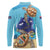 Little Cayman Map Sea Turtle Long Sleeve Polo Shirt Ocean Vibes