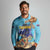 Little Cayman Map Sea Turtle Long Sleeve Polo Shirt Ocean Vibes