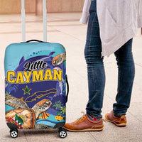 Little Cayman Map Sea Turtle Luggage Cover Ocean Vibes
