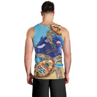 Little Cayman Map Sea Turtle Men Tank Top Ocean Vibes