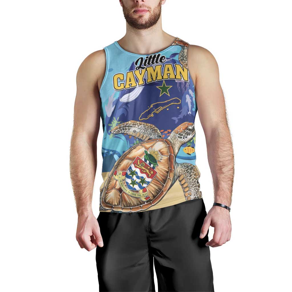 Little Cayman Map Sea Turtle Men Tank Top Ocean Vibes