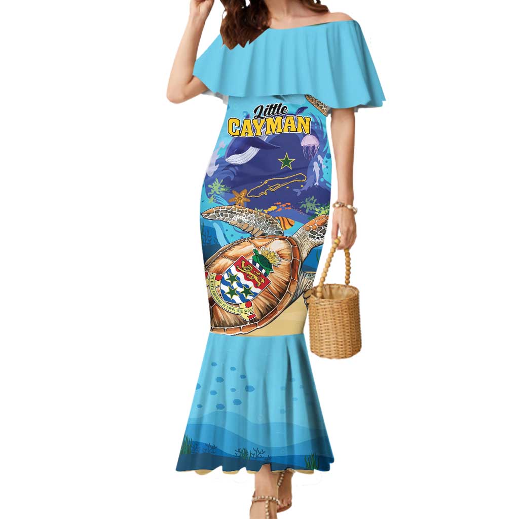 Little Cayman Map Sea Turtle Mermaid Dress Ocean Vibes