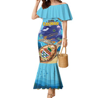 Little Cayman Map Sea Turtle Mermaid Dress Ocean Vibes