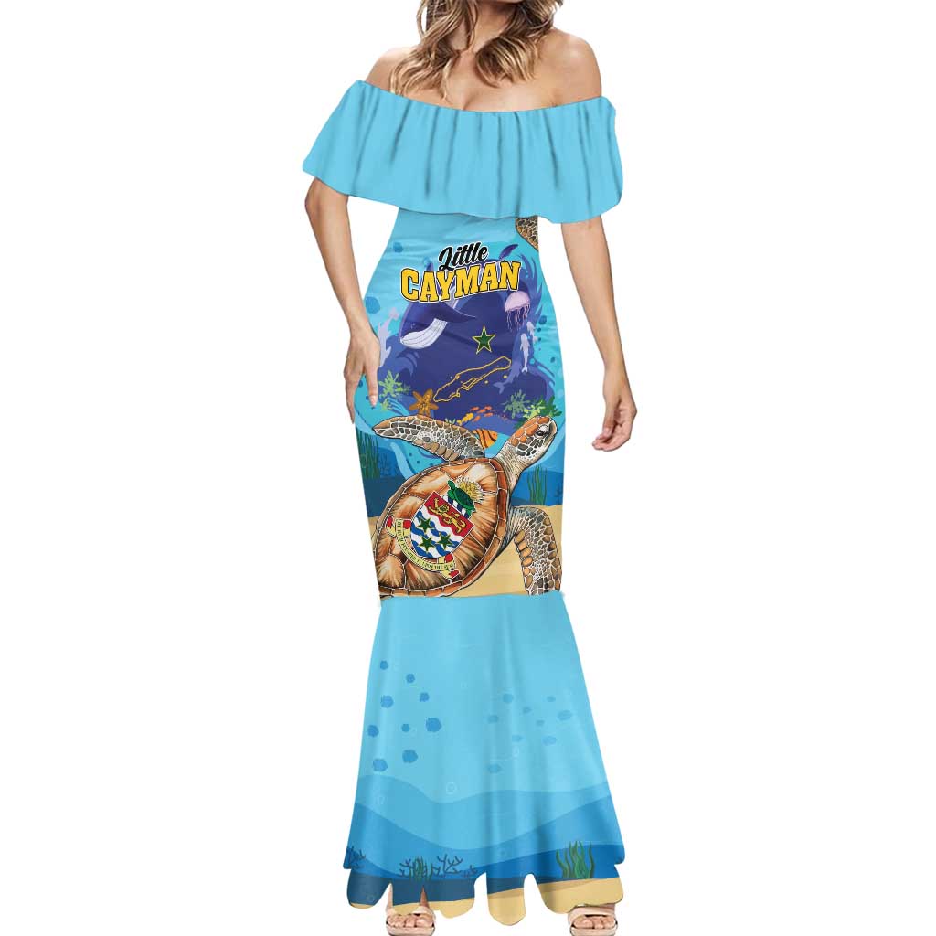 Little Cayman Map Sea Turtle Mermaid Dress Ocean Vibes