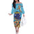 Little Cayman Map Sea Turtle Off The Shoulder Long Sleeve Dress Ocean Vibes