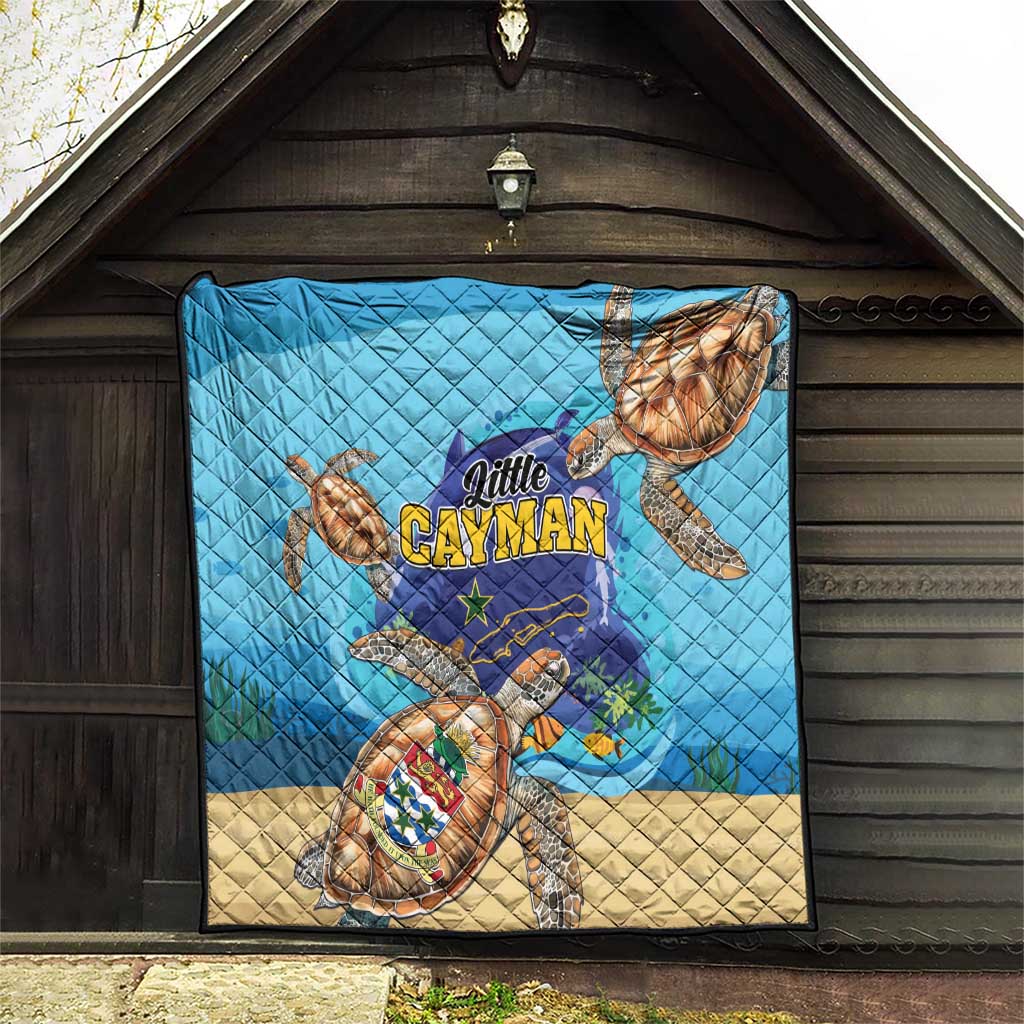 Little Cayman Map Sea Turtle Quilt Ocean Vibes