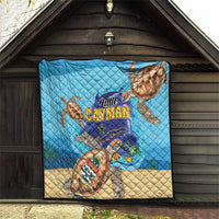 Little Cayman Map Sea Turtle Quilt Ocean Vibes
