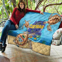 Little Cayman Map Sea Turtle Quilt Ocean Vibes
