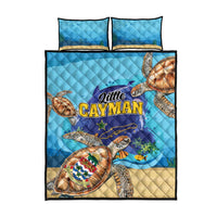 Little Cayman Map Sea Turtle Quilt Bed Set Ocean Vibes