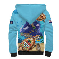 Little Cayman Map Sea Turtle Sherpa Hoodie Ocean Vibes