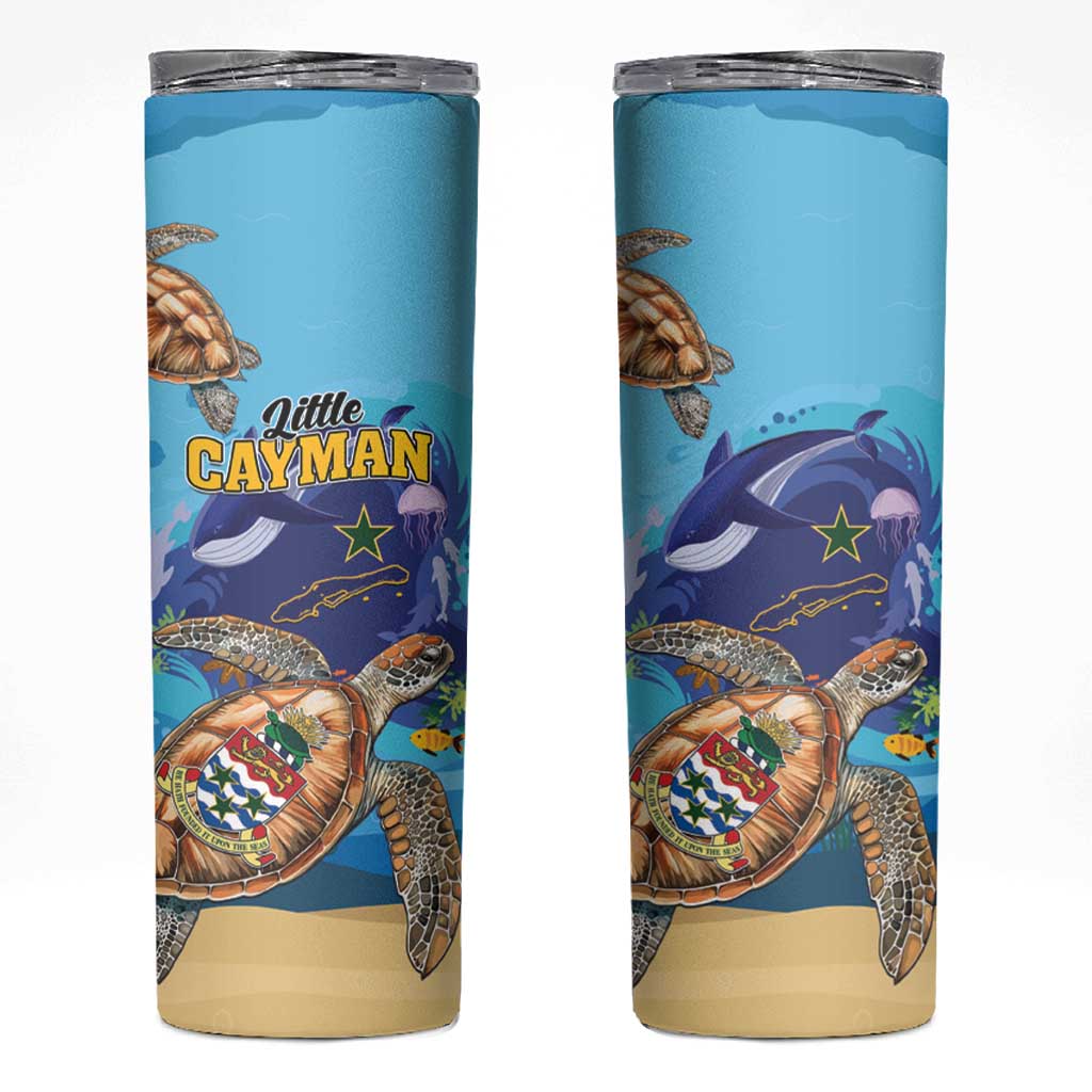 Little Cayman Map Sea Turtle Skinny Tumbler Ocean Vibes