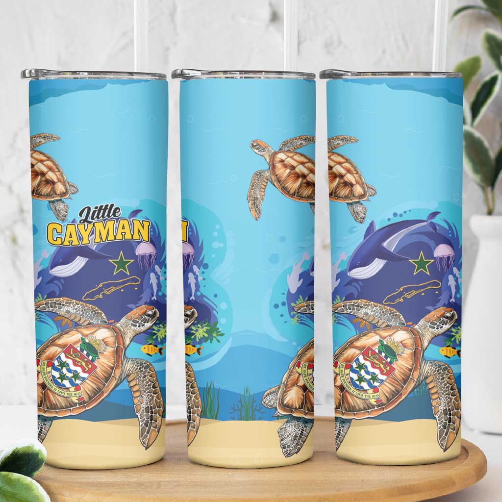 Little Cayman Map Sea Turtle Skinny Tumbler Ocean Vibes
