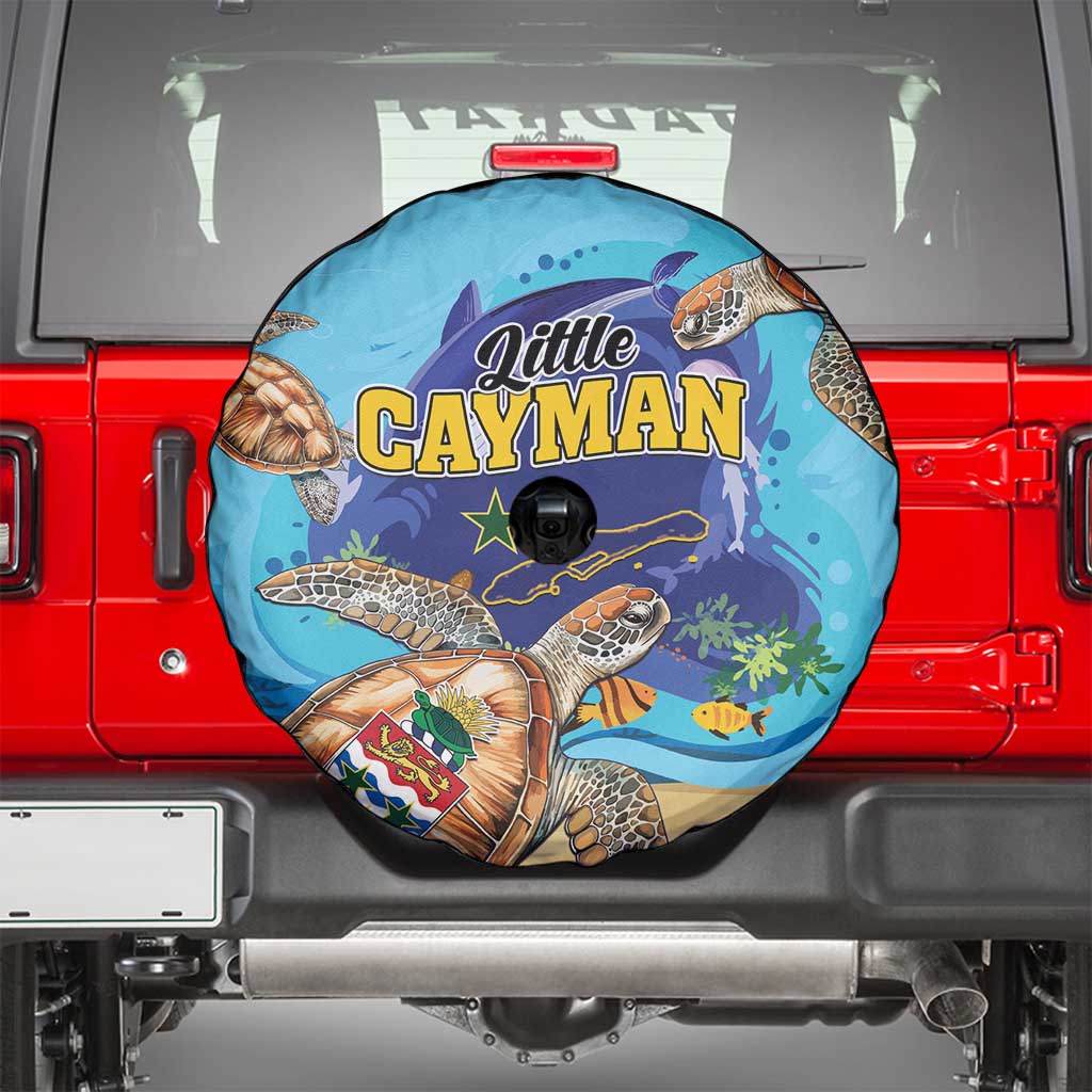 Little Cayman Map Sea Turtle Spare Tire Cover Ocean Vibes