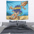 Little Cayman Map Sea Turtle Tapestry Ocean Vibes