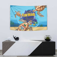 Little Cayman Map Sea Turtle Tapestry Ocean Vibes