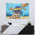 Little Cayman Map Sea Turtle Tapestry Ocean Vibes