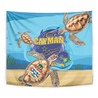 Little Cayman Map Sea Turtle Tapestry Ocean Vibes