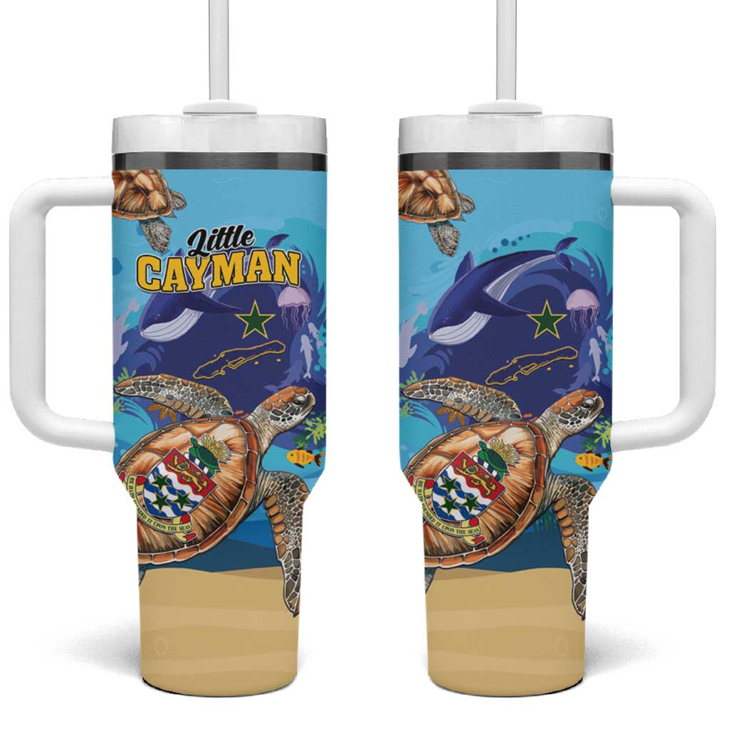 Little Cayman Map Sea Turtle Tumbler With Handle Ocean Vibes