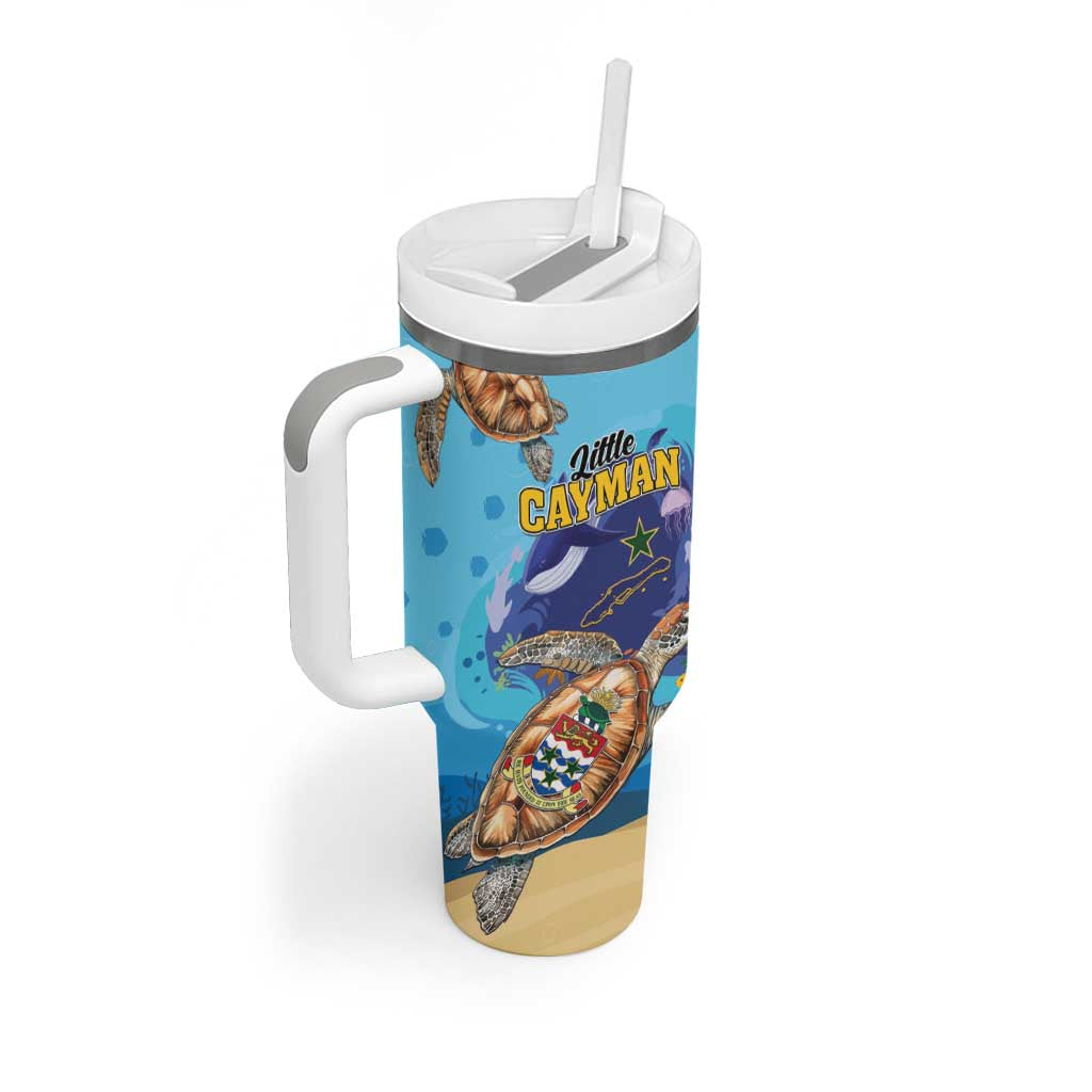 Little Cayman Map Sea Turtle Tumbler With Handle Ocean Vibes