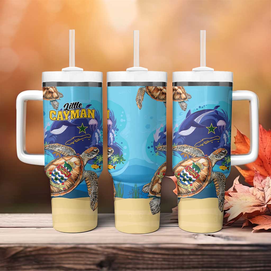 Little Cayman Map Sea Turtle Tumbler With Handle Ocean Vibes