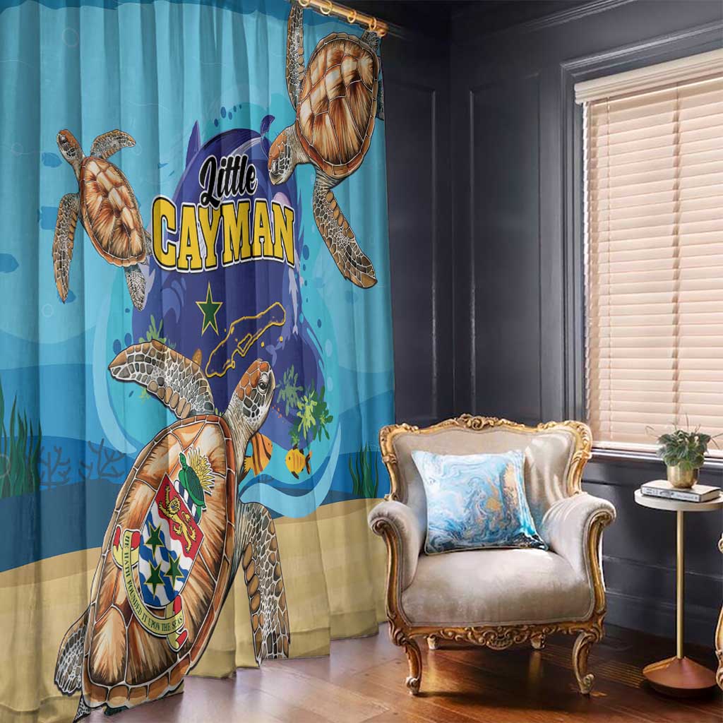 Little Cayman Map Sea Turtle Window Curtain Ocean Vibes