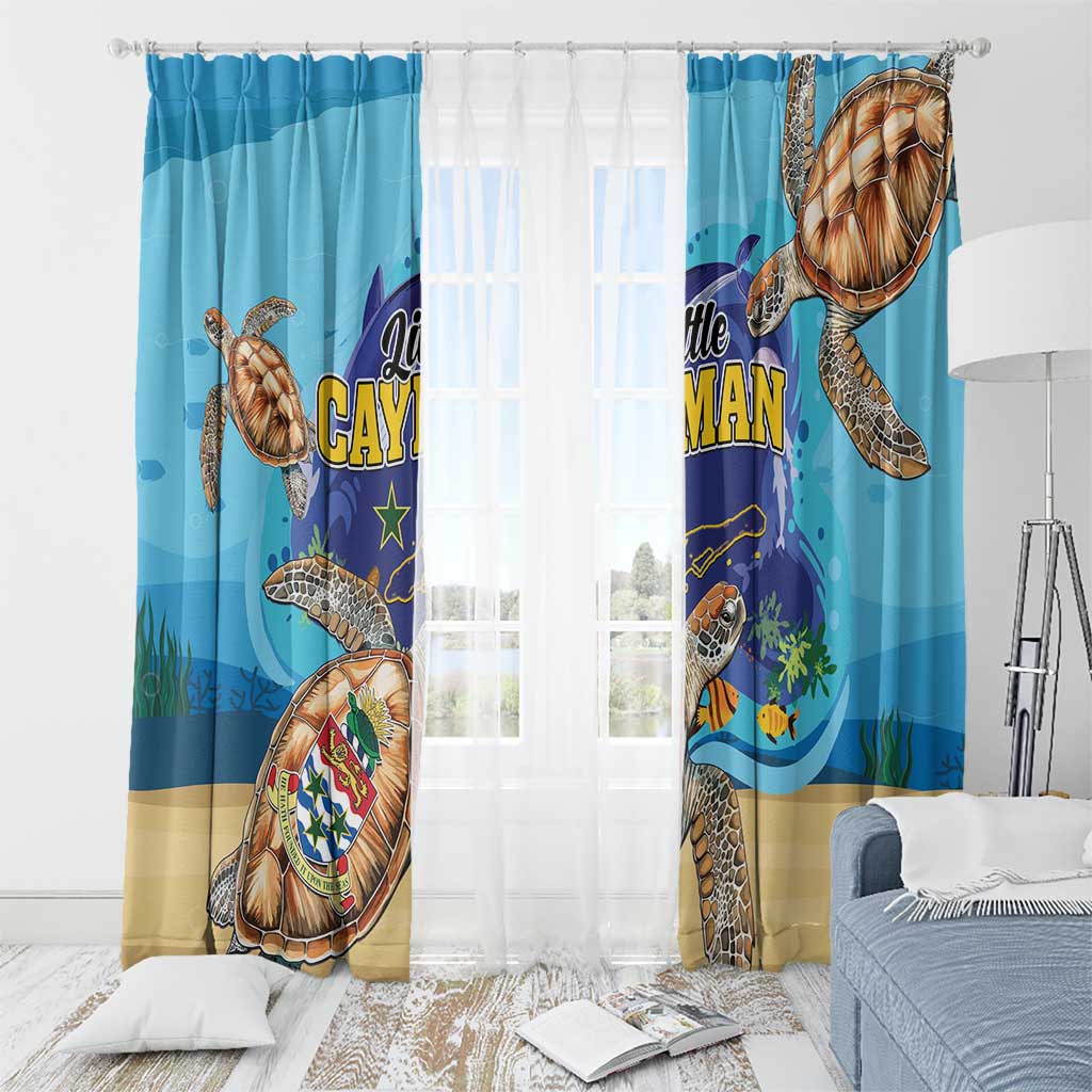 Little Cayman Map Sea Turtle Window Curtain Ocean Vibes