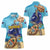 Little Cayman Map Sea Turtle Women Polo Shirt Ocean Vibes