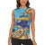 Little Cayman Map Sea Turtle Women Sleeveless Polo Shirt Ocean Vibes