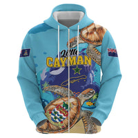 Little Cayman Map Sea Turtle Zip Hoodie Ocean Vibes