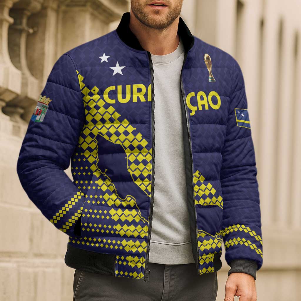 Custom Football 2026 Curacao Bomber Puffer Jacket Small island BIG dreams