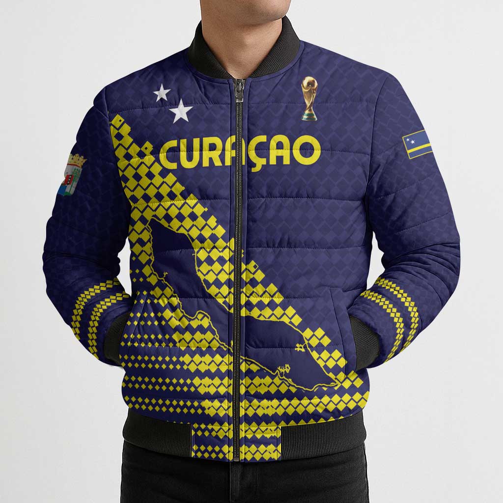 Custom Football 2026 Curacao Bomber Puffer Jacket Small island BIG dreams