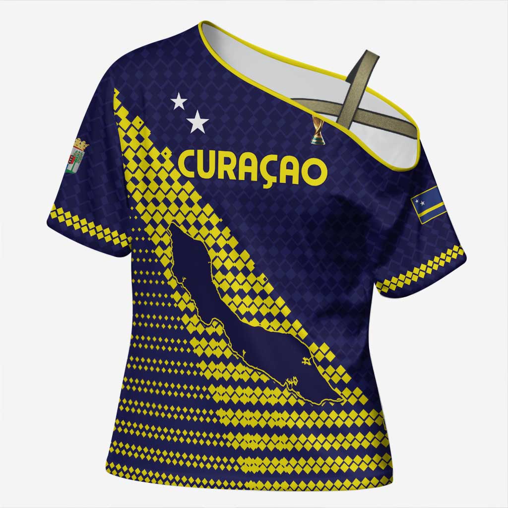 Custom Football 2026 Curacao Cross Shoulder Shirt Small island BIG dreams