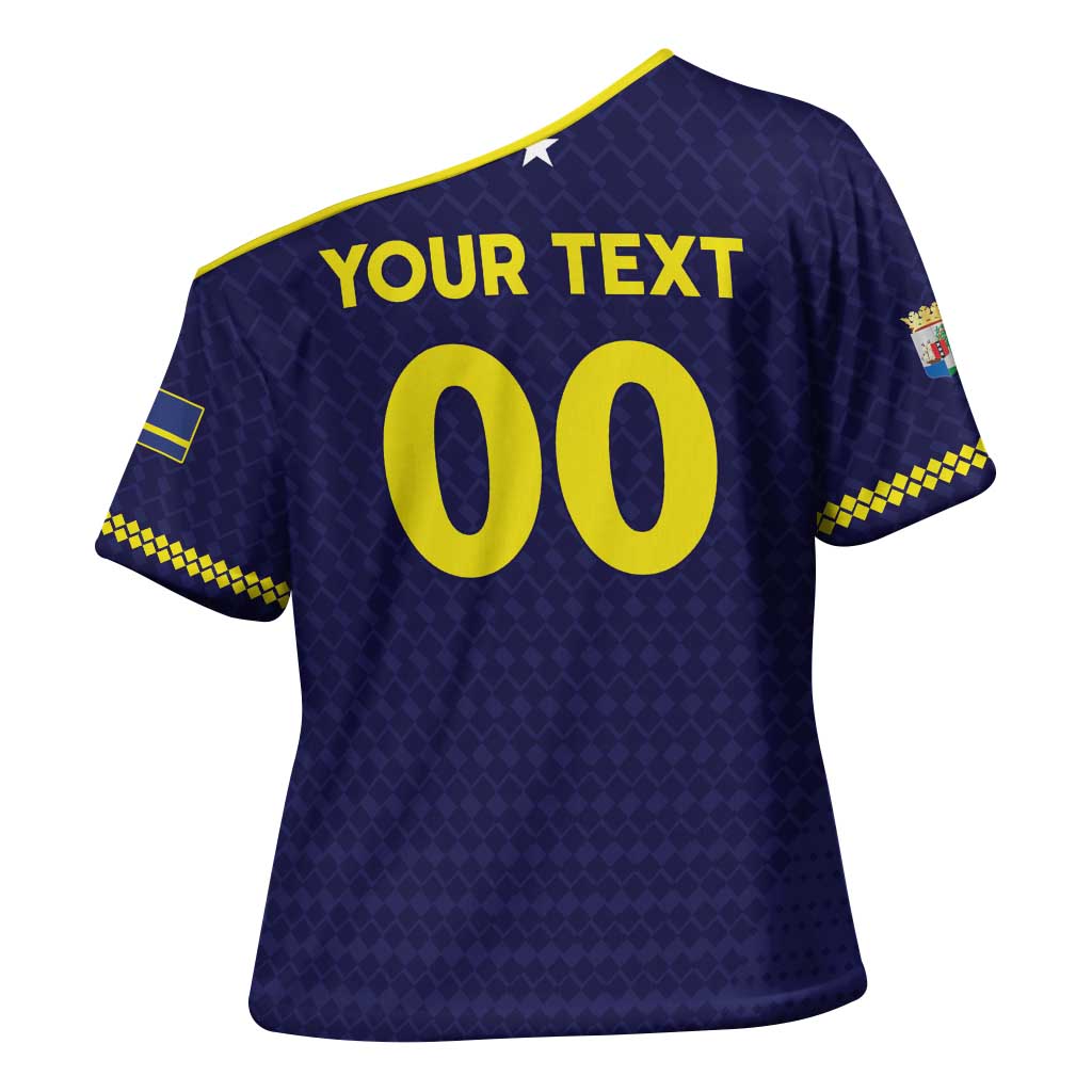 Custom Football 2026 Curacao Cross Shoulder Shirt Small island BIG dreams