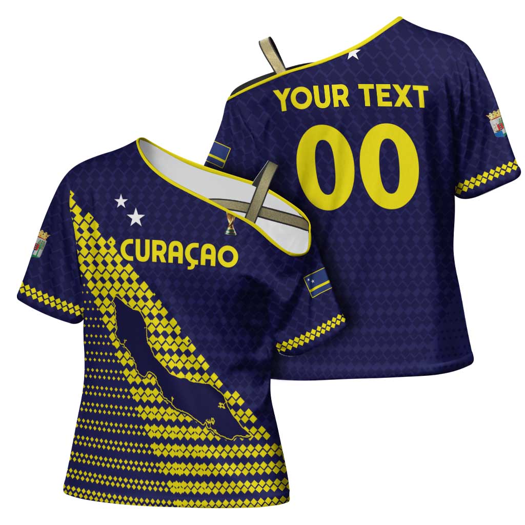 Custom Football 2026 Curacao Cross Shoulder Shirt Small island BIG dreams