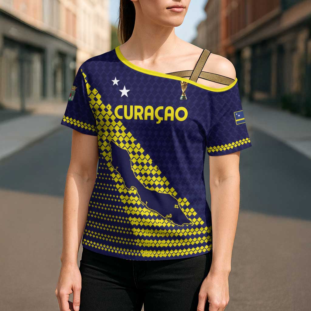 Custom Football 2026 Curacao Cross Shoulder Shirt Small island BIG dreams