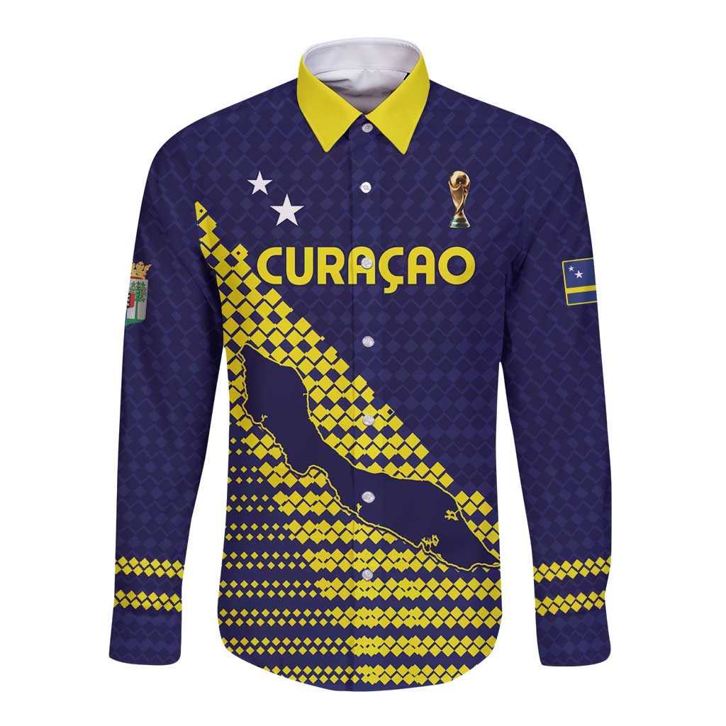 Custom Football 2026 Curacao Long Sleeve Button Shirt Small island BIG dreams