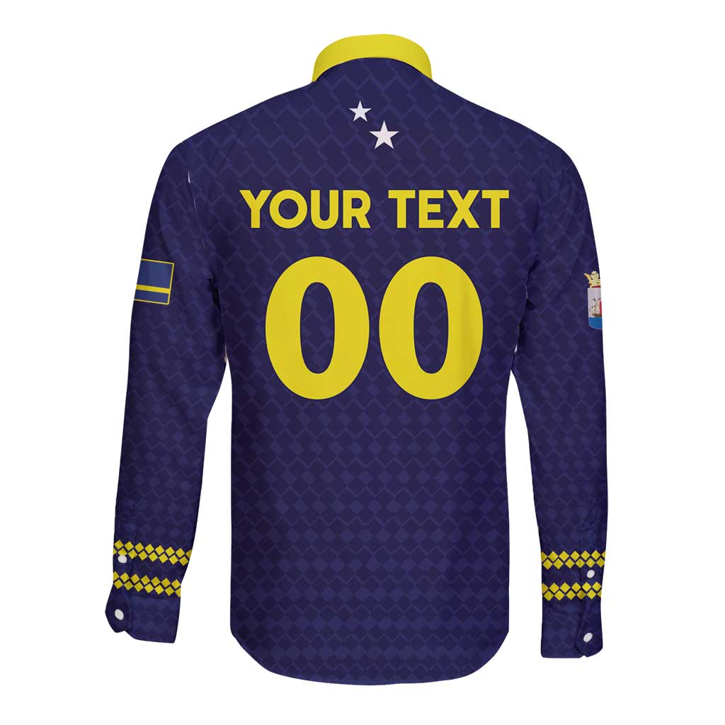 Custom Football 2026 Curacao Long Sleeve Button Shirt Small island BIG dreams