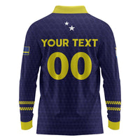 Custom Football 2026 Curacao Long Sleeve Polo Shirt Small island BIG dreams
