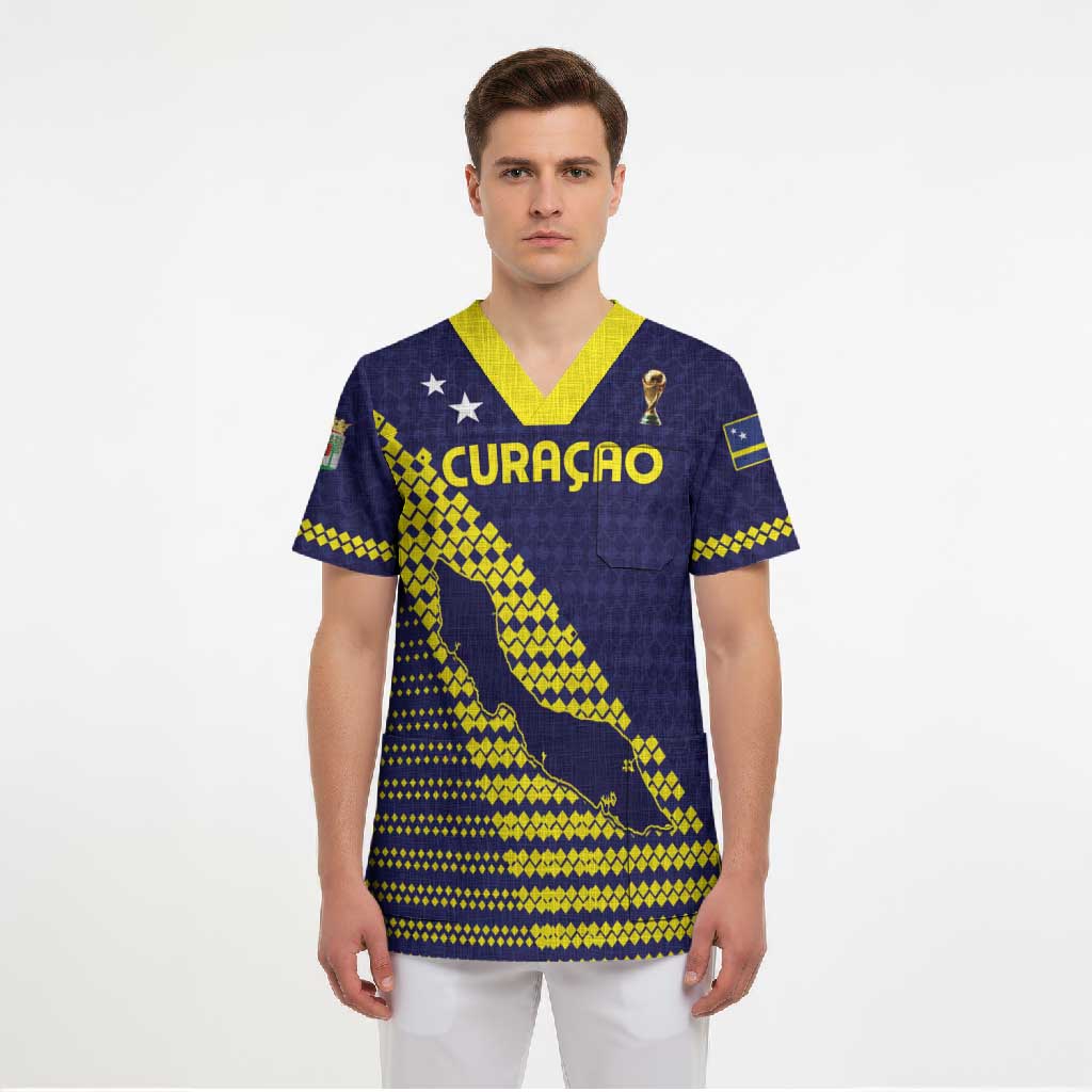Custom Football 2026 Curacao Scrub Top Small island BIG dreams