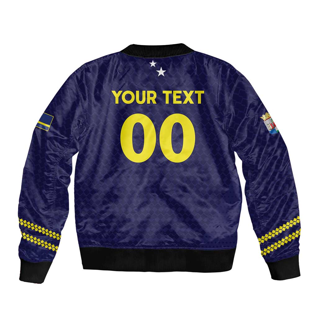 Custom Football 2026 Curacao Sleeve Zip Bomber Jacket Small island BIG dreams