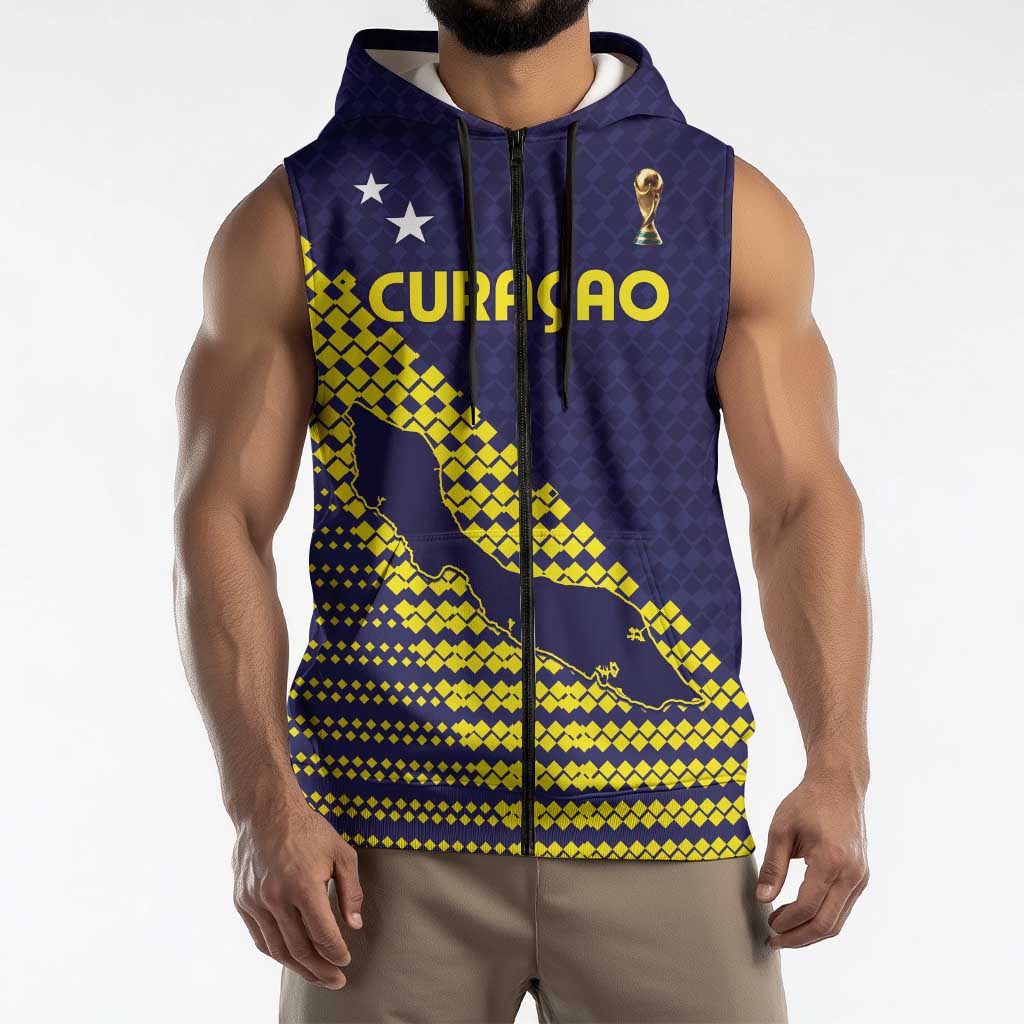 Custom Football 2026 Curacao Sleeveless Zip Hoodie Small island BIG dreams