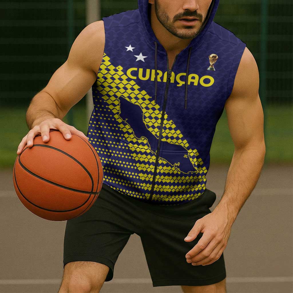 Custom Football 2026 Curacao Sleeveless Zip Hoodie Small island BIG dreams