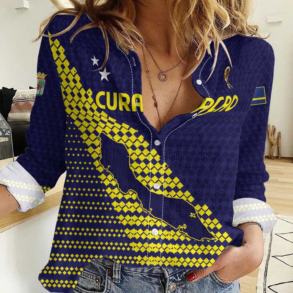 Custom Football 2026 Curacao Women Casual Shirt Small island BIG dreams