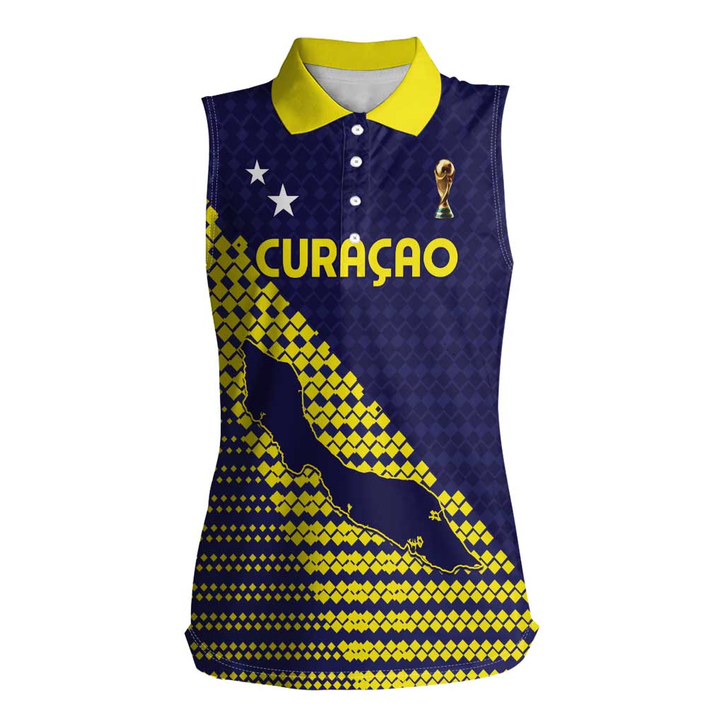 Custom Football 2026 Curacao Women Sleeveless Polo Shirt Small island BIG dreams