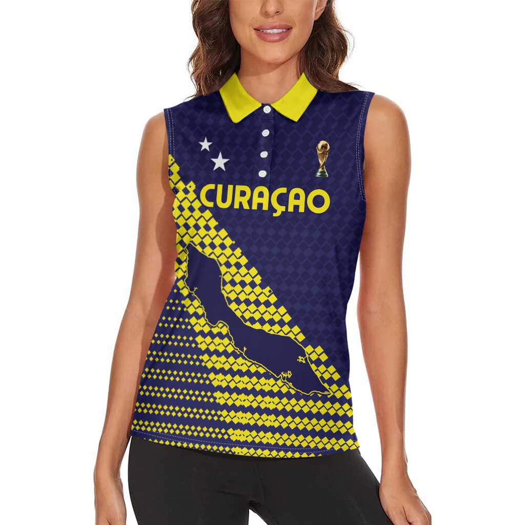 Custom Football 2026 Curacao Women Sleeveless Polo Shirt Small island BIG dreams