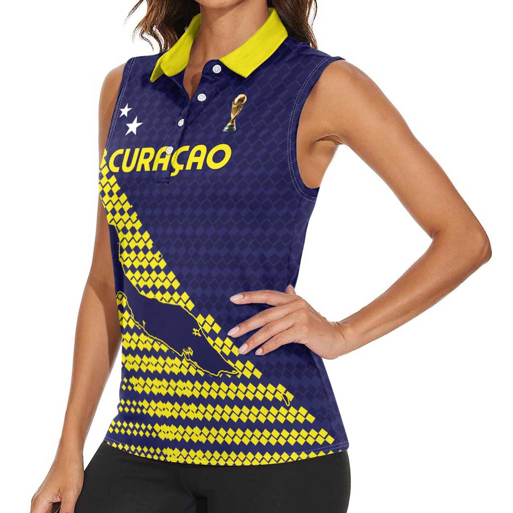 Custom Football 2026 Curacao Women Sleeveless Polo Shirt Small island BIG dreams