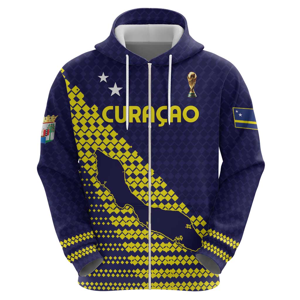Custom Football 2026 Curacao Zip Hoodie Small island BIG dreams