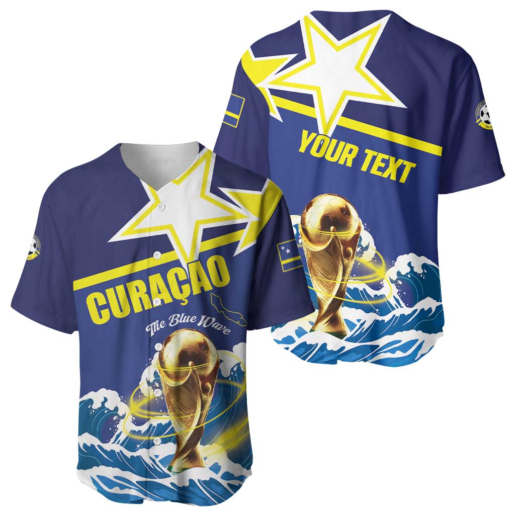 Custom Football 2026 Curacao Baseball Jersey The Blue Wave Come On
