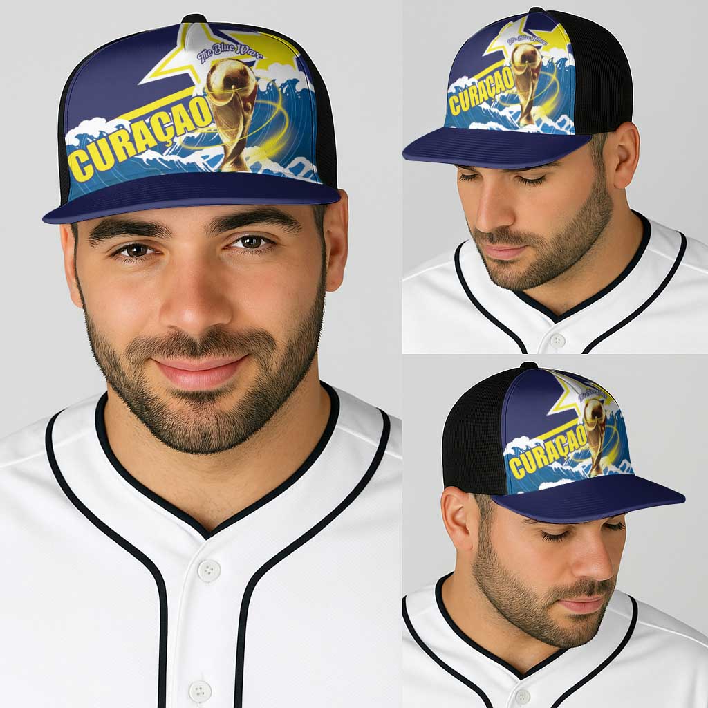 Football 2026 Curacao Baseball Net Cap The Blue Wave Come On
